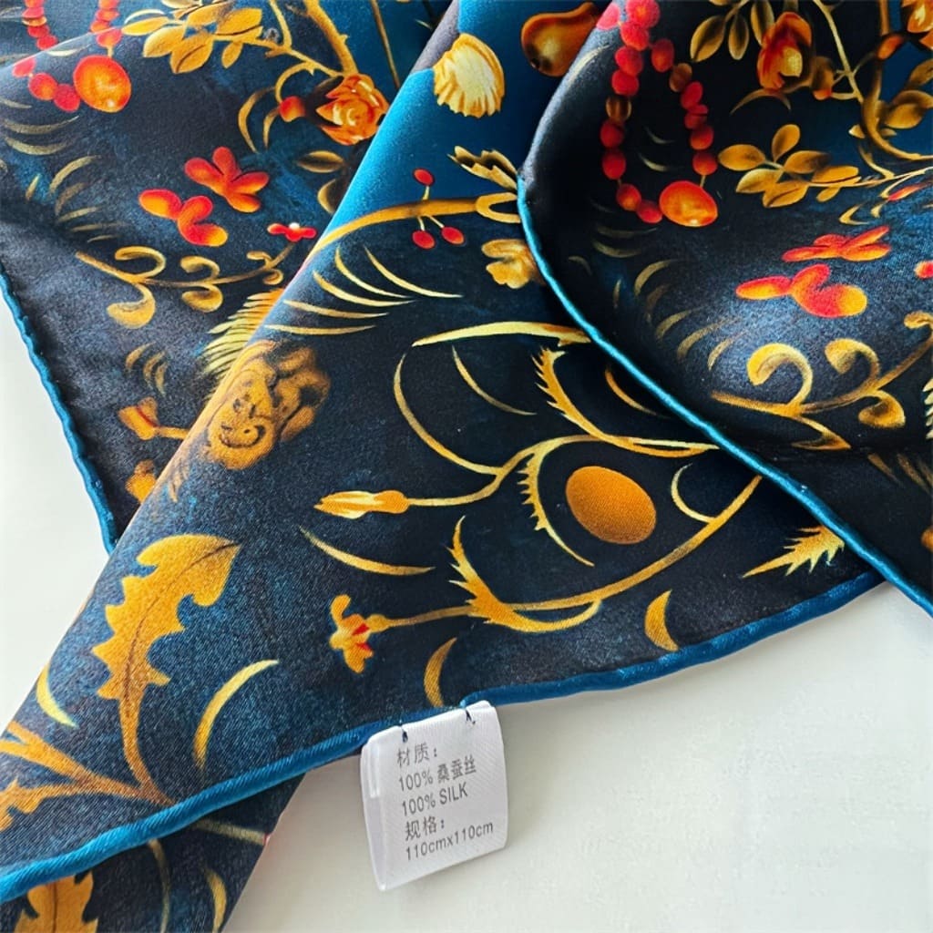 MaraSilk Pure Mulberry Silk Scarf - Square Crepe Satin MS462