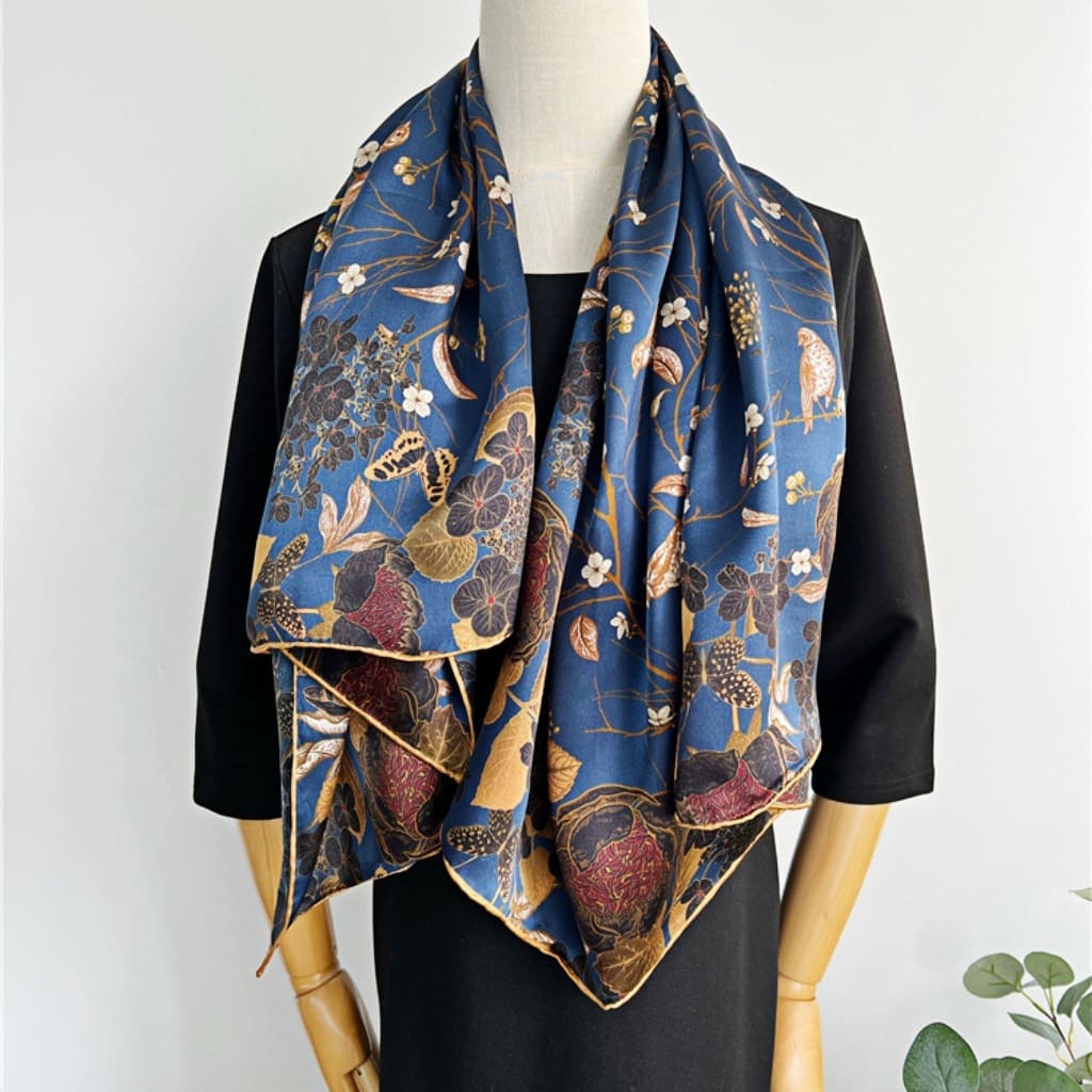 MaraSilk Pure Mulberry Silk Scarf - Square Crepe Satin MS463