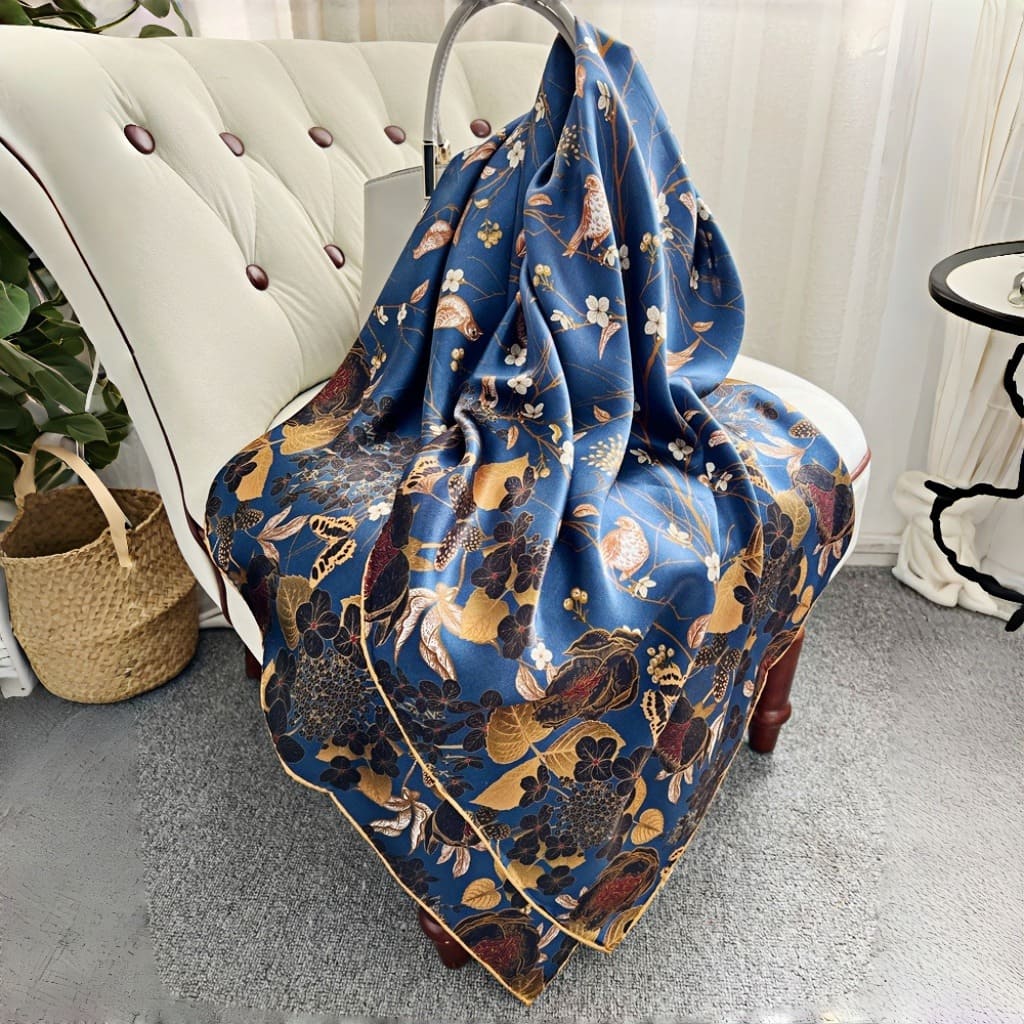 MaraSilk Pure Mulberry Silk Scarf - Square Crepe Satin MS463