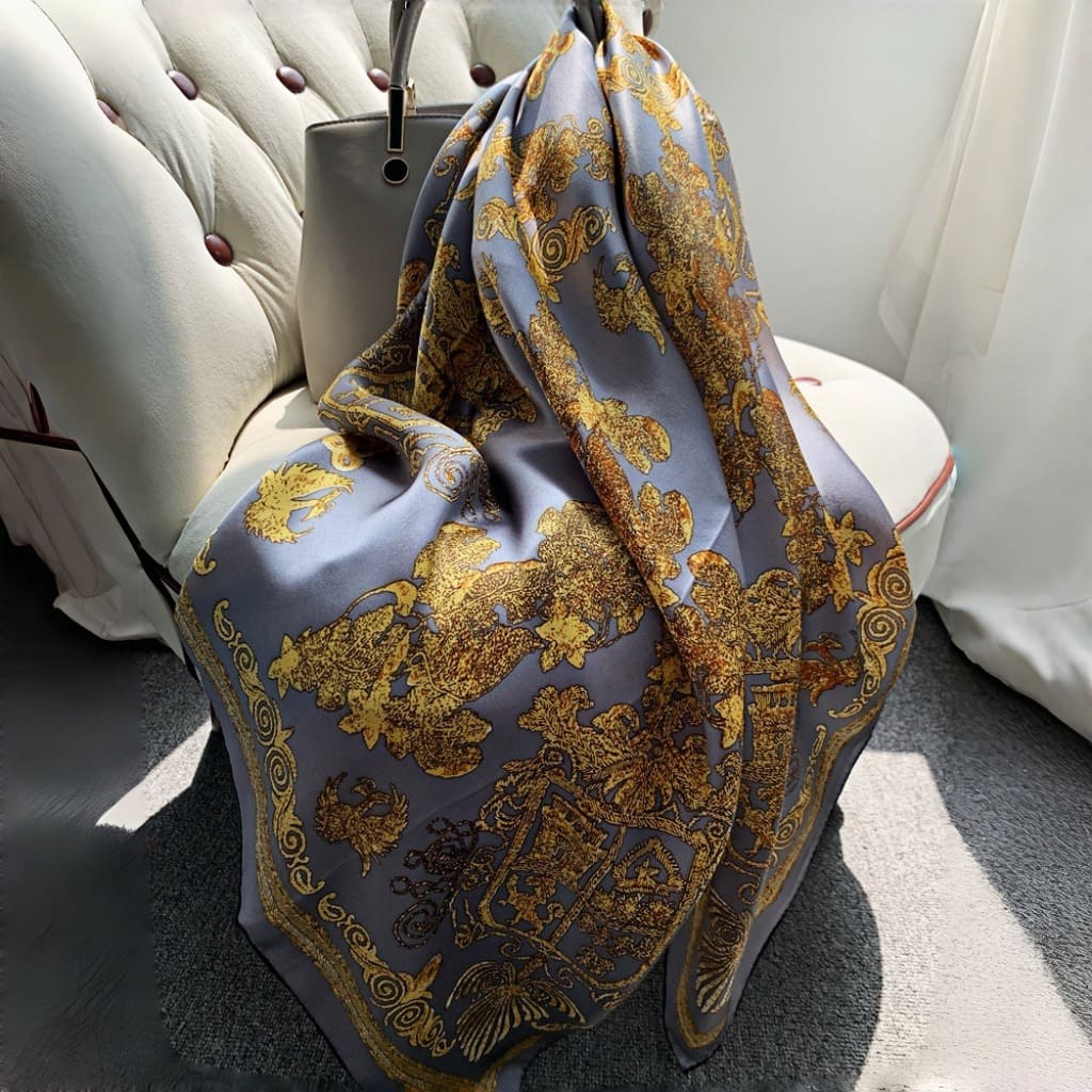 MaraSilk Pure Mulberry Silk Scarf - Square Crepe Satin MS464