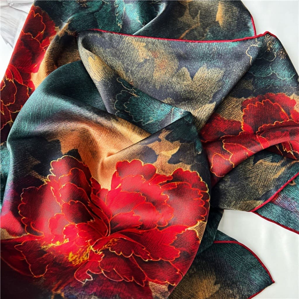 MaraSilk Pure Mulberry Silk Scarf - Square Crepe Satin MS465