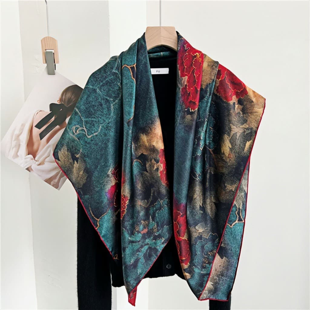 MaraSilk Pure Mulberry Silk Scarf - Square Crepe Satin MS465