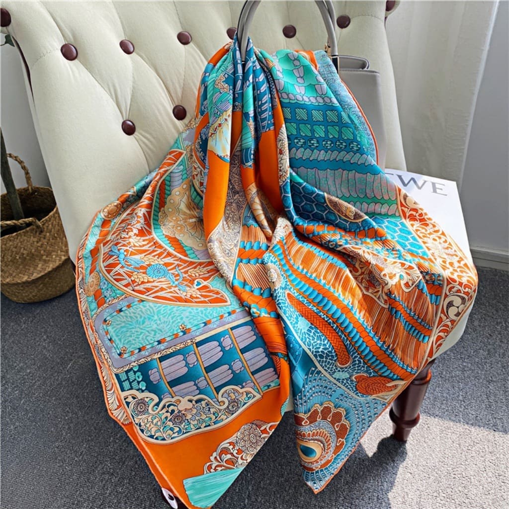 MaraSilk Pure Mulberry Silk Scarf - Square Crepe Satin MS469