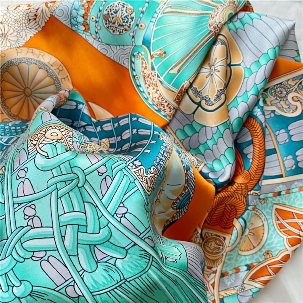 MaraSilk Pure Mulberry Silk Scarf - Square Crepe Satin MS469