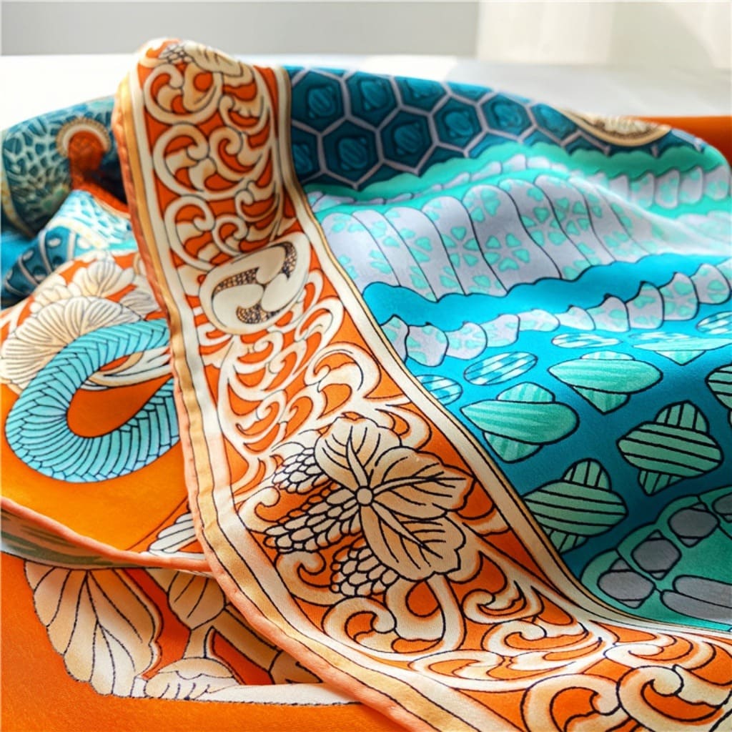 MaraSilk Pure Mulberry Silk Scarf - Square Crepe Satin MS469