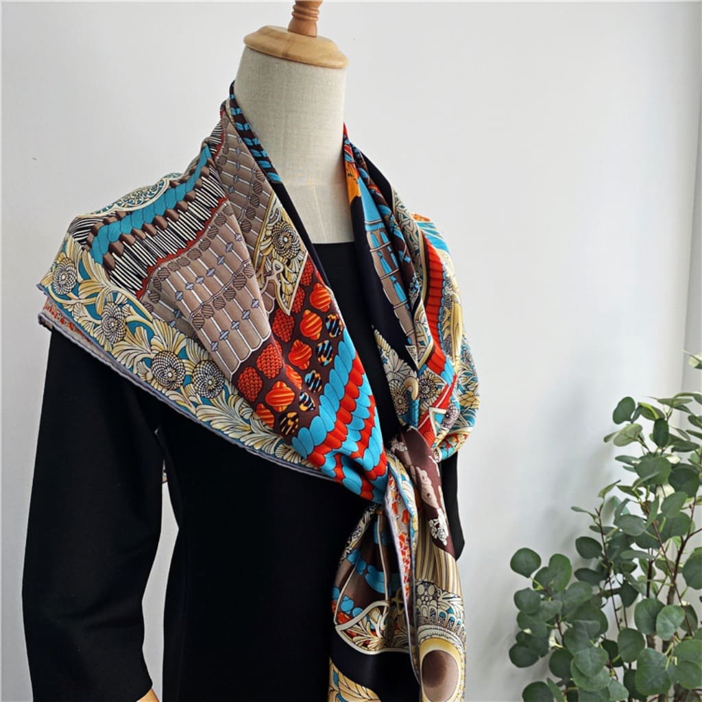 MaraSilk Pure Mulberry Silk Scarf - Square Crepe Satin MS469