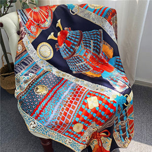 MaraSilk Pure Mulberry Silk Scarf - Square Crepe Satin MS469