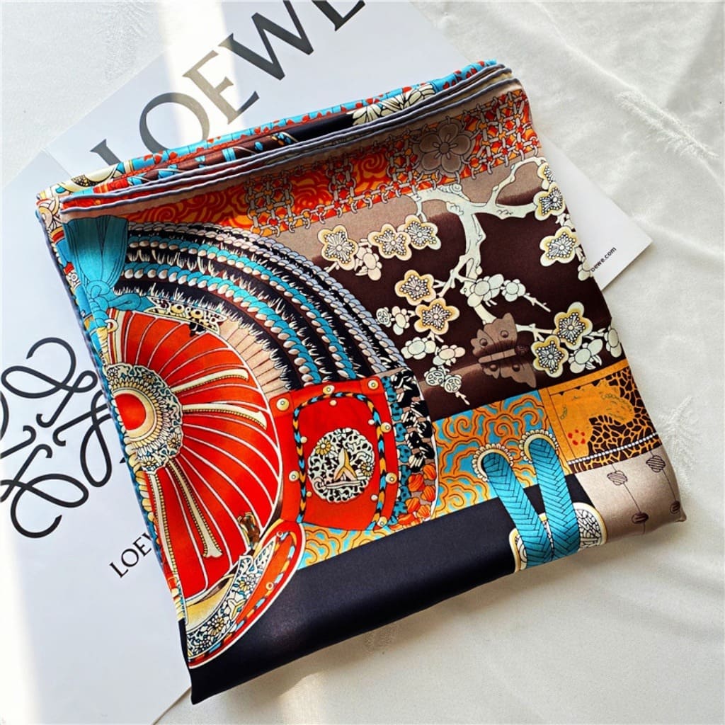 MaraSilk Pure Mulberry Silk Scarf - Square Crepe Satin MS469