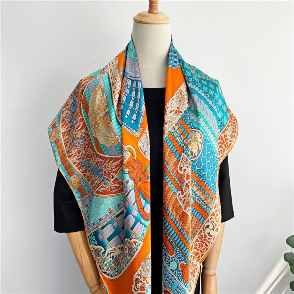 MaraSilk Pure Mulberry Silk Scarf - Square Crepe Satin MS469