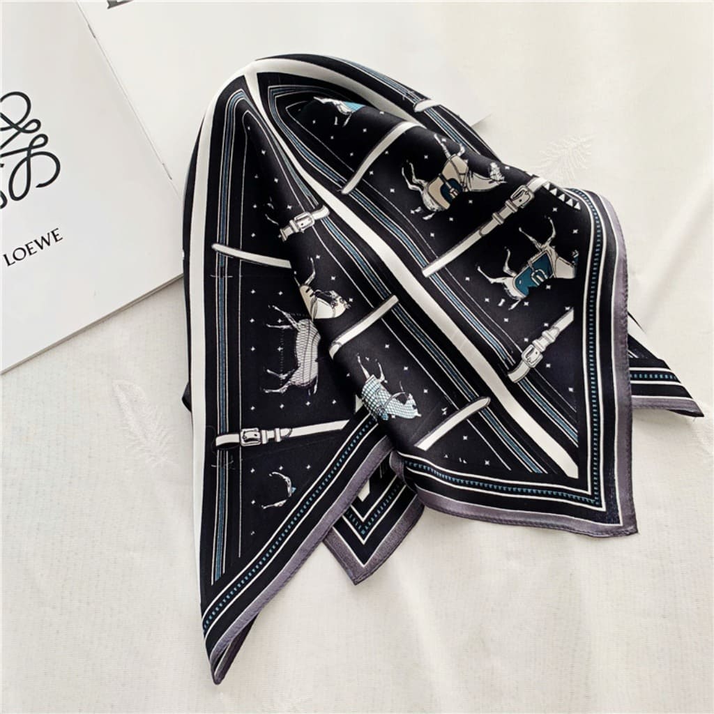 MaraSilk Pure Mulberry Silk Scarf Square Crepe Satin MS47-5