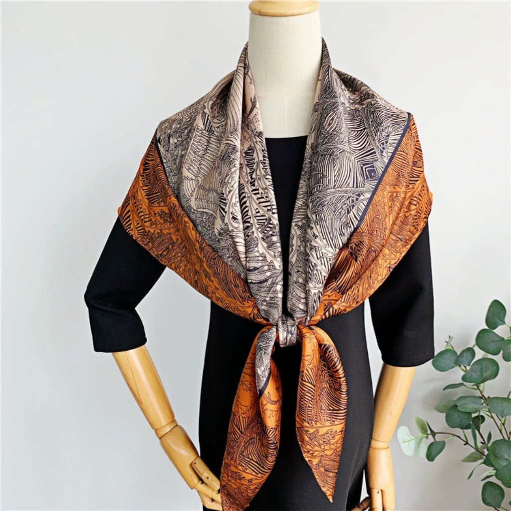 MaraSilk Pure Mulberry Silk Scarf - Square Crepe Satin MS471