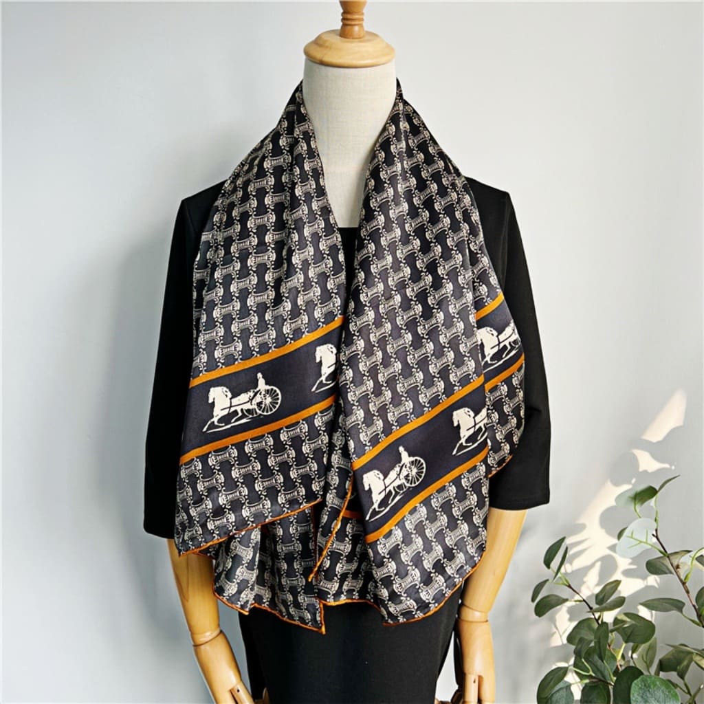 MaraSilk Pure Mulberry Silk Scarf - Square Crepe Satin MS473