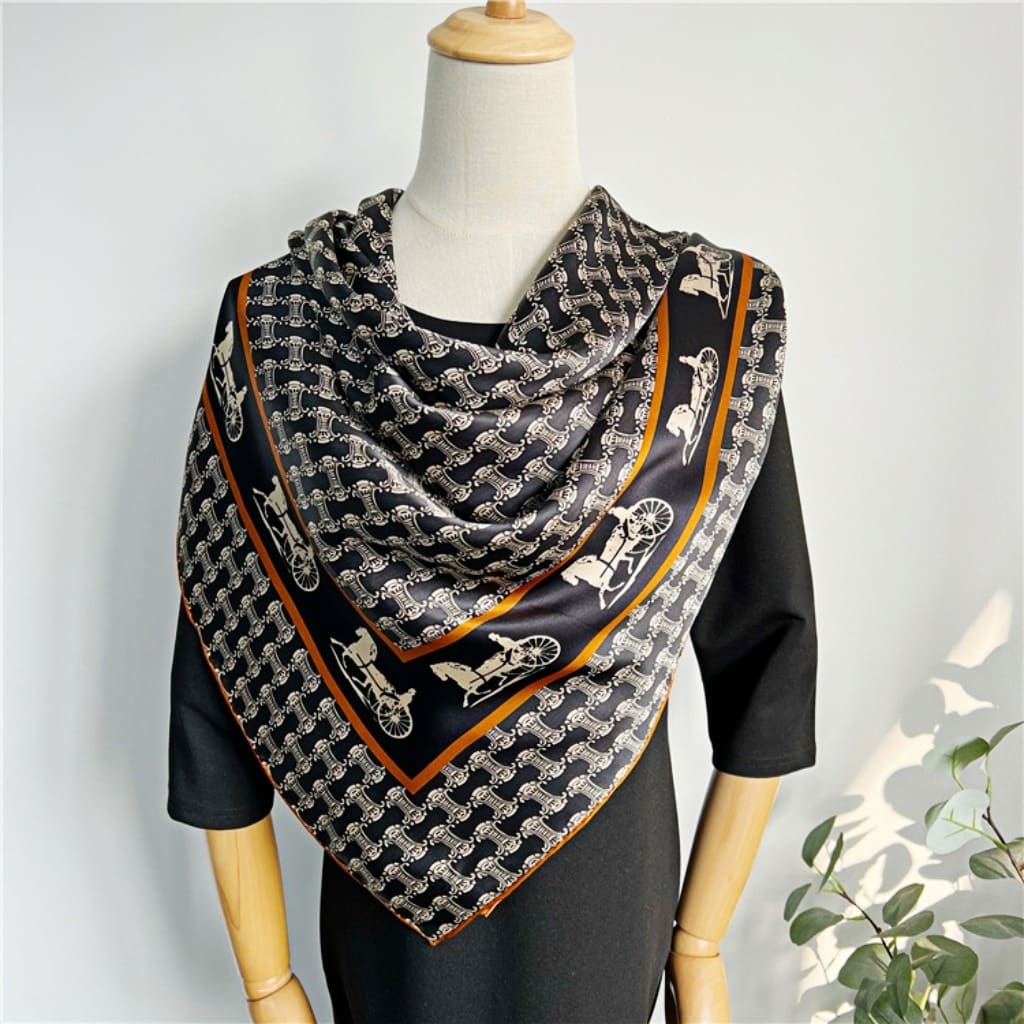 MaraSilk Pure Mulberry Silk Scarf - Square Crepe Satin MS473