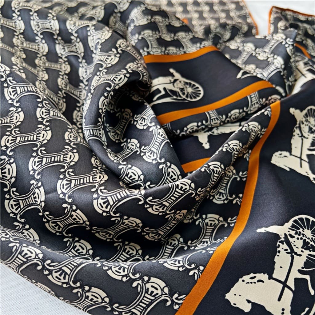 MaraSilk Pure Mulberry Silk Scarf - Square Crepe Satin MS473