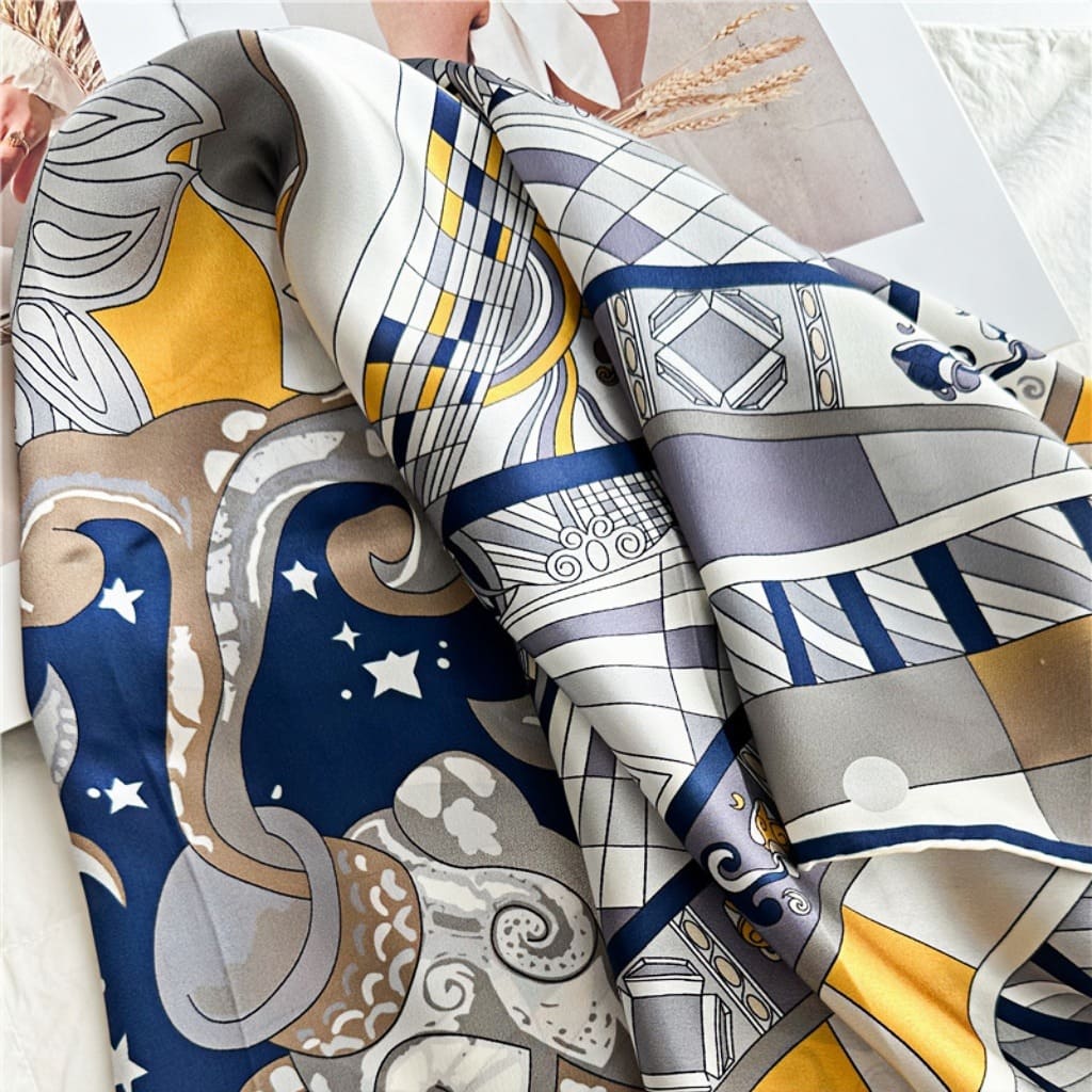 MaraSilk Pure Mulberry Silk Scarf - Square Crepe Satin MS474