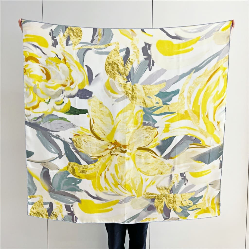 MaraSilk Pure Mulberry Silk Scarf - Square Crepe Satin MS476