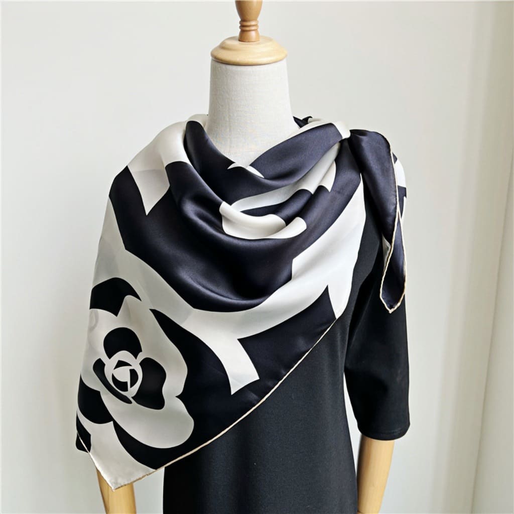 MaraSilk Pure Mulberry Silk Scarf - Square Crepe Satin MS477