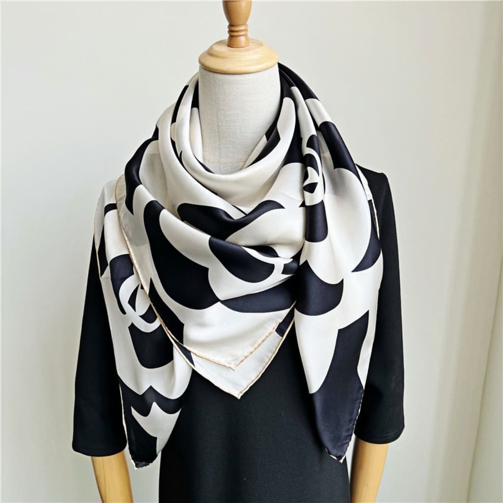 MaraSilk Pure Mulberry Silk Scarf - Square Crepe Satin MS477