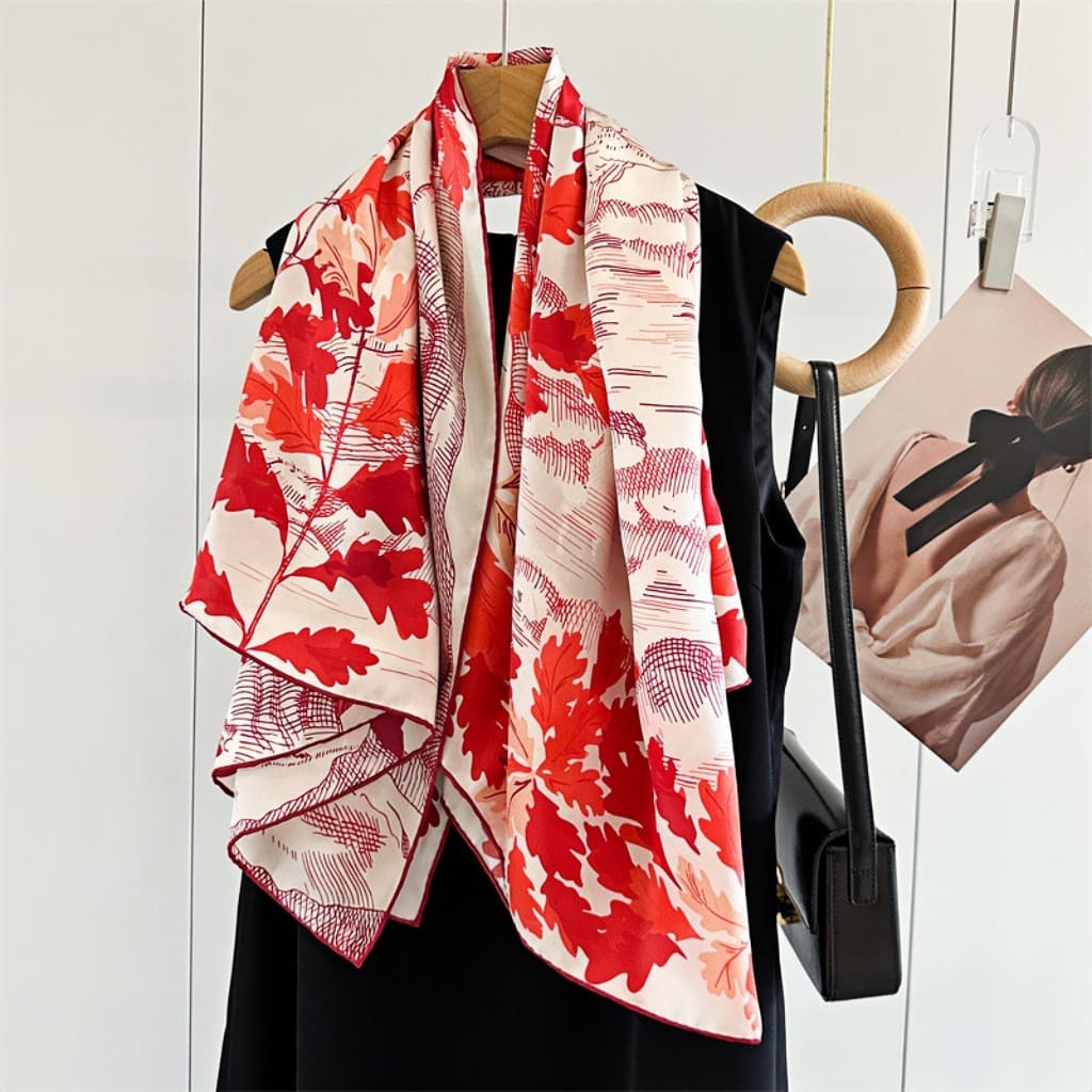 MaraSilk Pure Mulberry Silk Scarf - Square Crepe Satin MS482