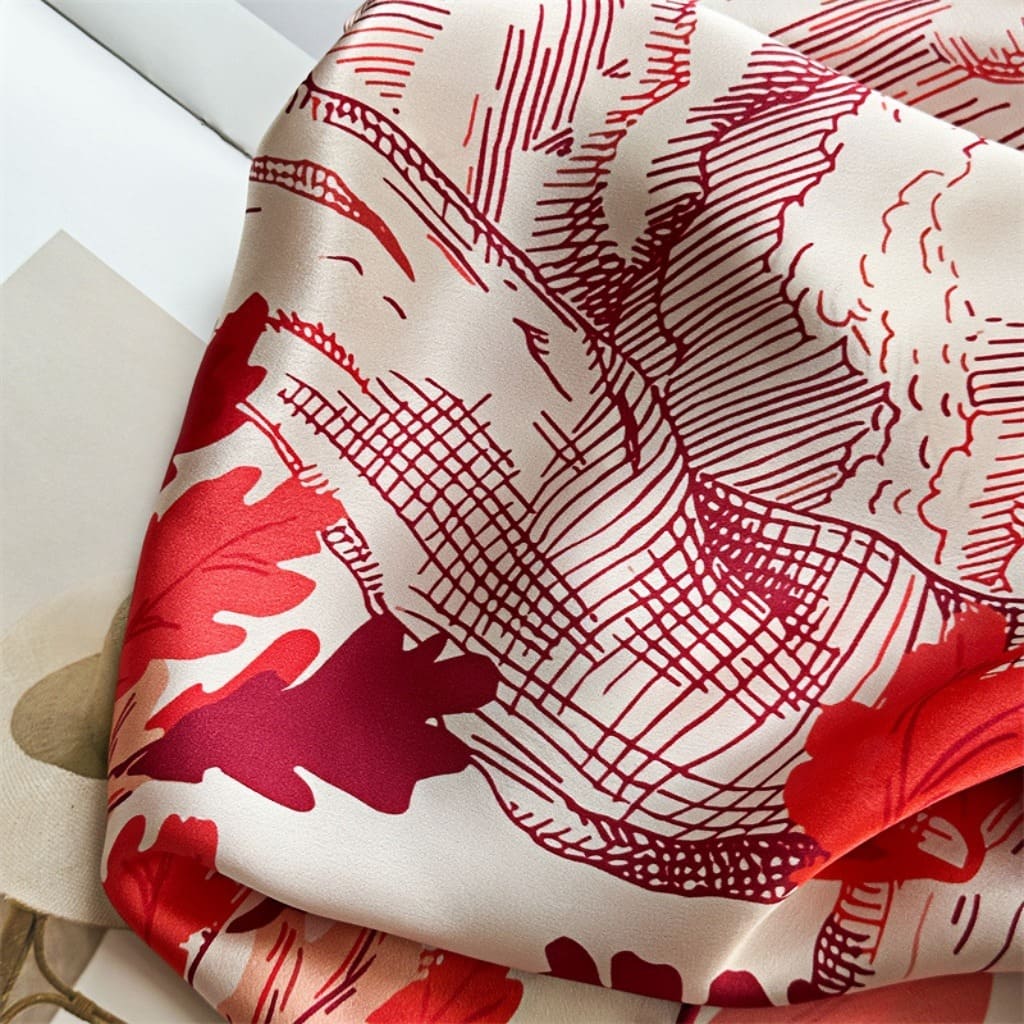 MaraSilk Pure Mulberry Silk Scarf - Square Crepe Satin MS482