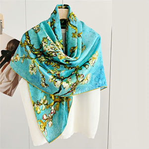 MaraSilk Pure Mulberry Silk Scarf - Square Crepe Satin MS483