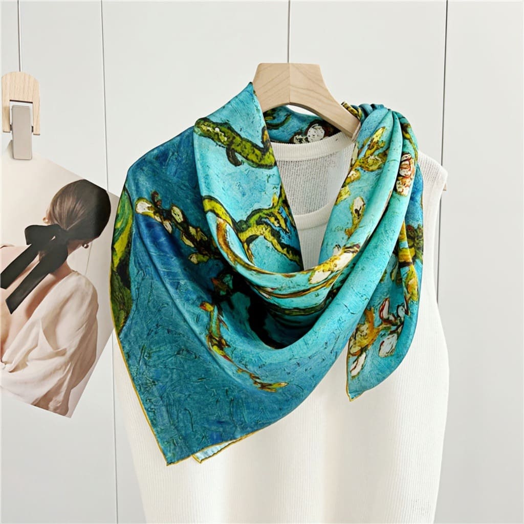 MaraSilk Pure Mulberry Silk Scarf - Square Crepe Satin MS483