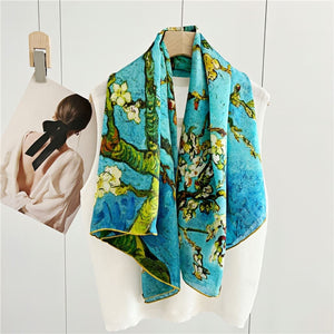 MaraSilk Pure Mulberry Silk Scarf - Square Crepe Satin MS483