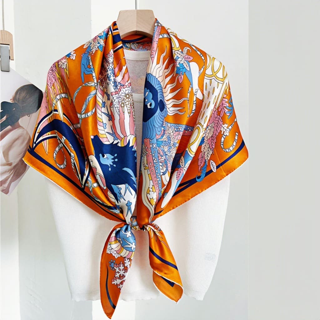 MaraSilk Pure Mulberry Silk Scarf - Square Crepe Satin MS486