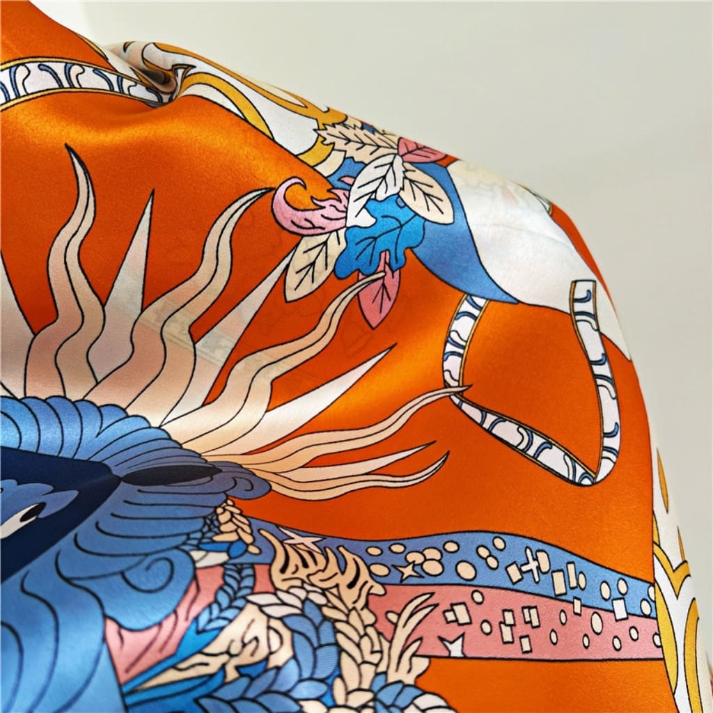 MaraSilk Pure Mulberry Silk Scarf - Square Crepe Satin MS486