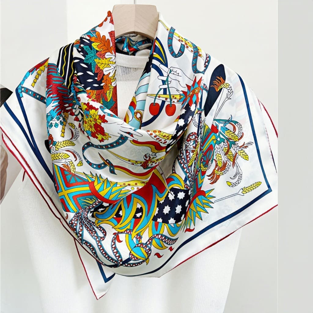 MaraSilk Pure Mulberry Silk Scarf - Square Crepe Satin MS486