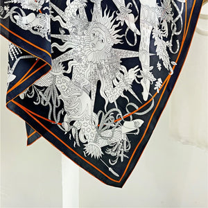 MaraSilk Pure Mulberry Silk Scarf - Square Crepe Satin MS486