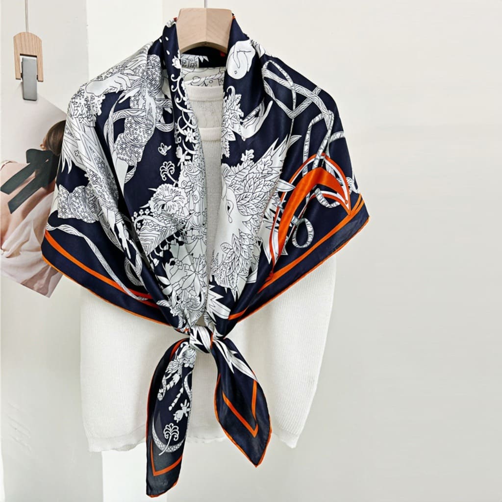 MaraSilk Pure Mulberry Silk Scarf - Square Crepe Satin MS486