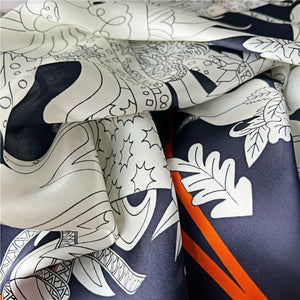 MaraSilk Pure Mulberry Silk Scarf - Square Crepe Satin MS486