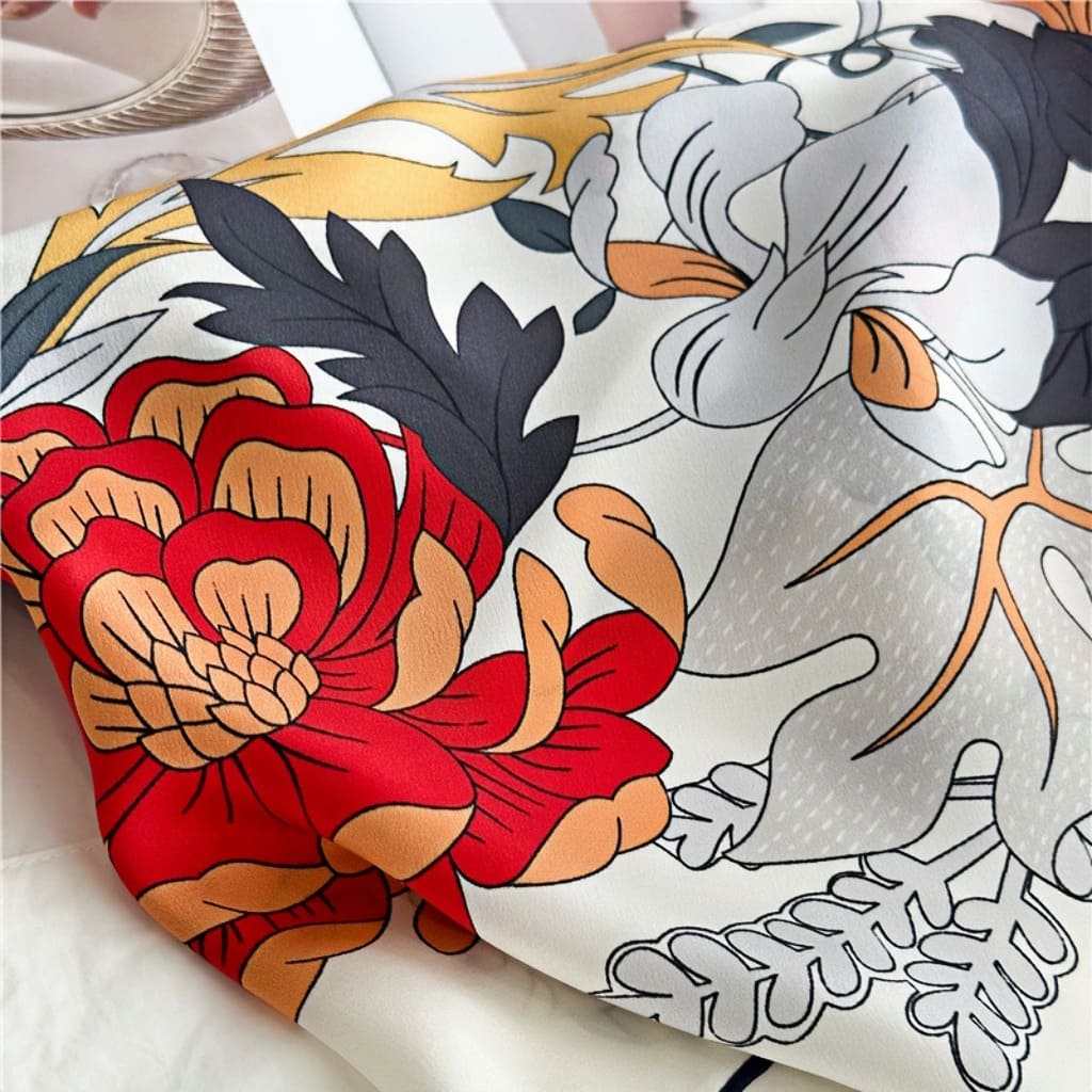 MaraSilk Pure Mulberry Silk Scarf - Square Crepe Satin MS488