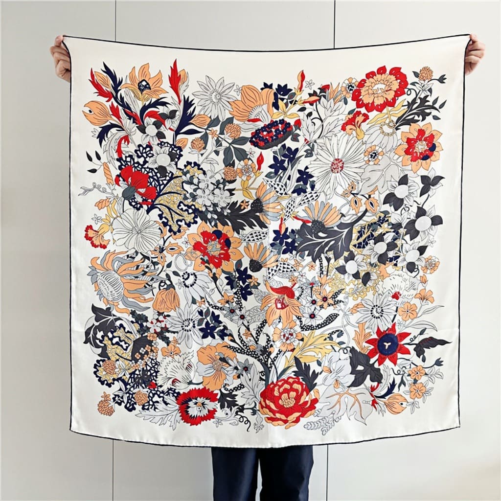 MaraSilk Pure Mulberry Silk Scarf - Square Crepe Satin MS488