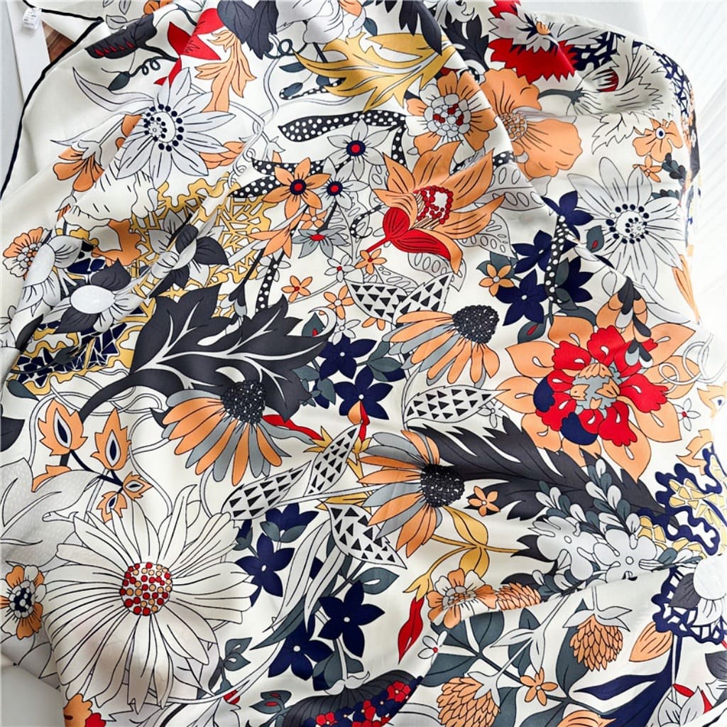 MaraSilk Pure Mulberry Silk Scarf - Square Crepe Satin MS488