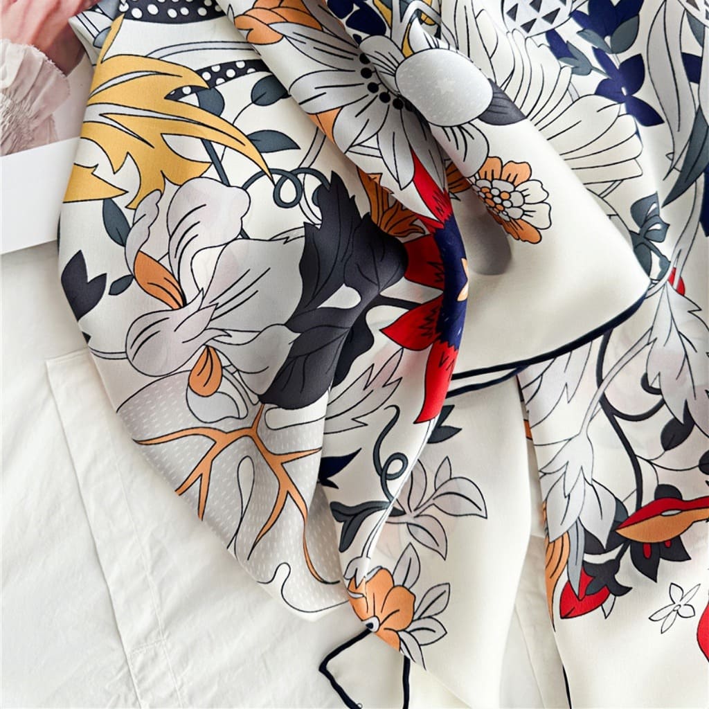 MaraSilk Pure Mulberry Silk Scarf - Square Crepe Satin MS488