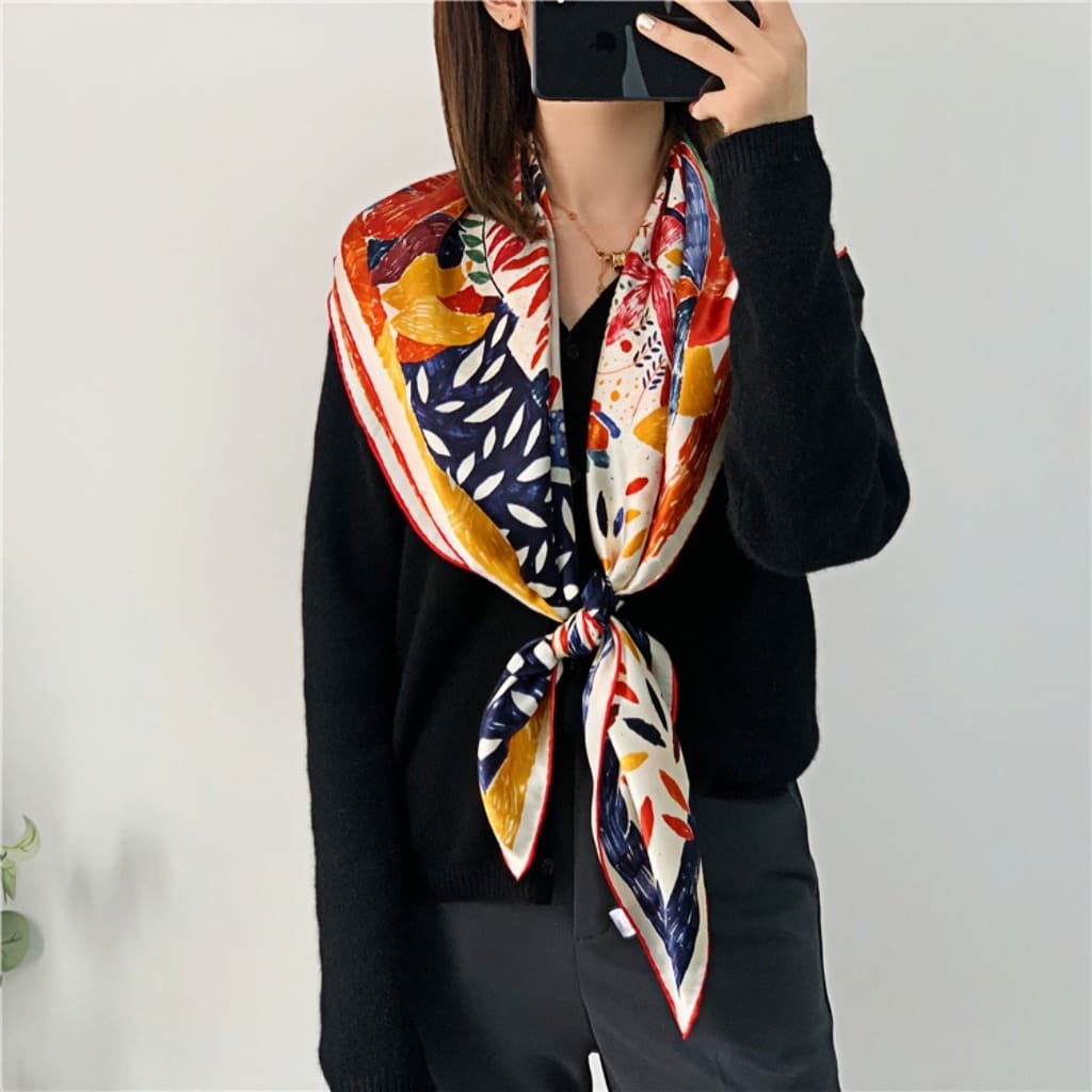 MaraSilk Pure Mulberry Silk Scarf - Square Crepe Satin MS491 41" x 41" MS49101