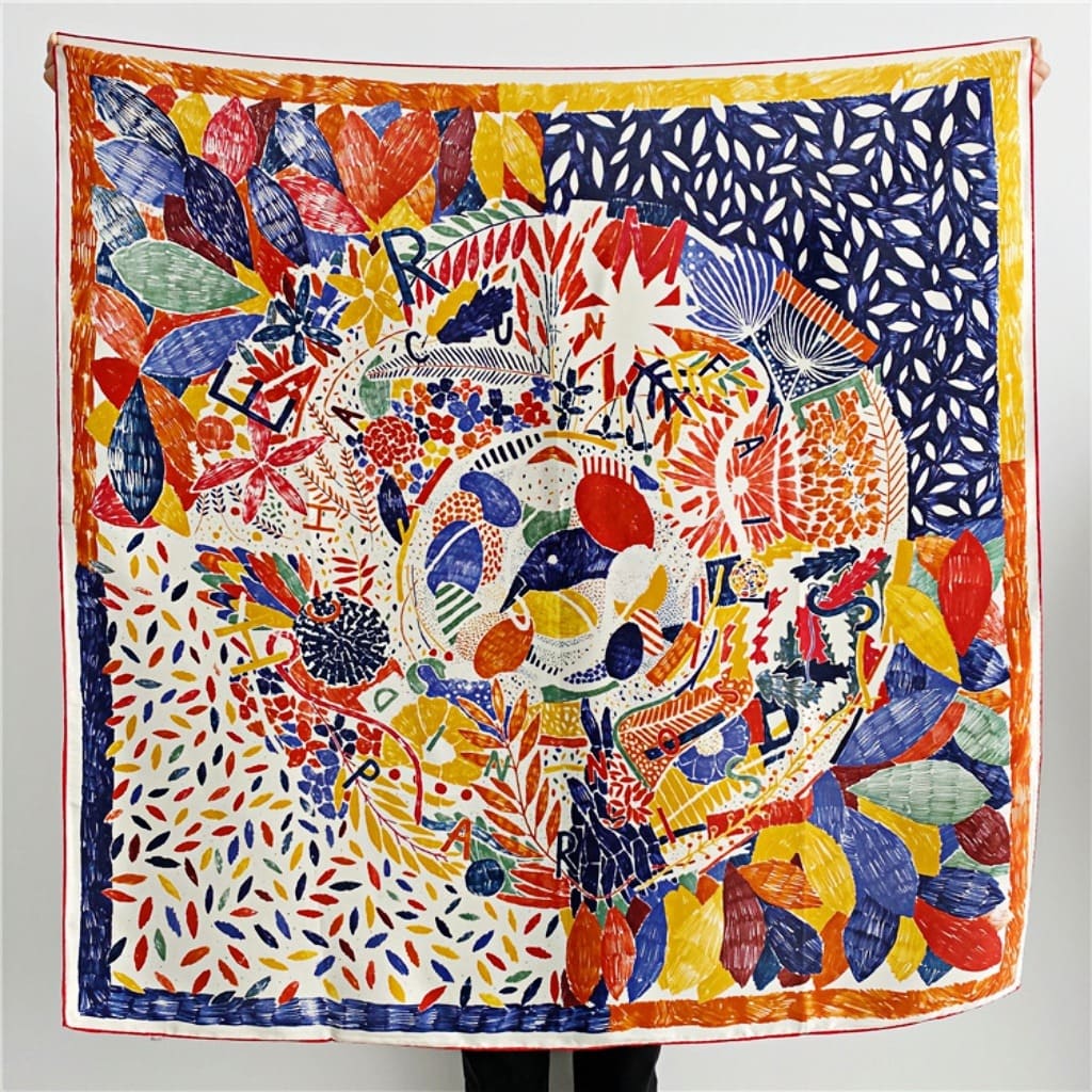 MaraSilk Pure Mulberry Silk Scarf - Square Crepe Satin MS491