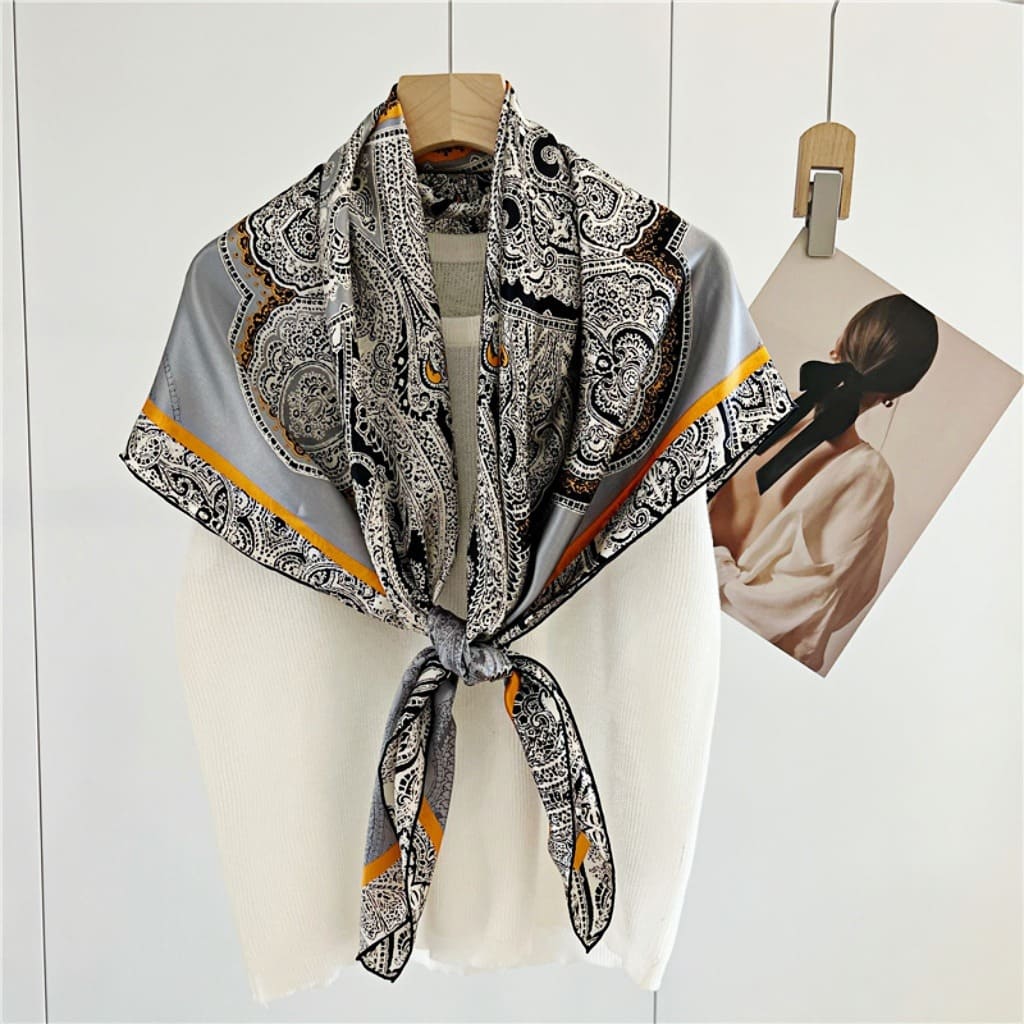 MaraSilk Pure Mulberry Silk Scarf - Square Crepe Satin MS496