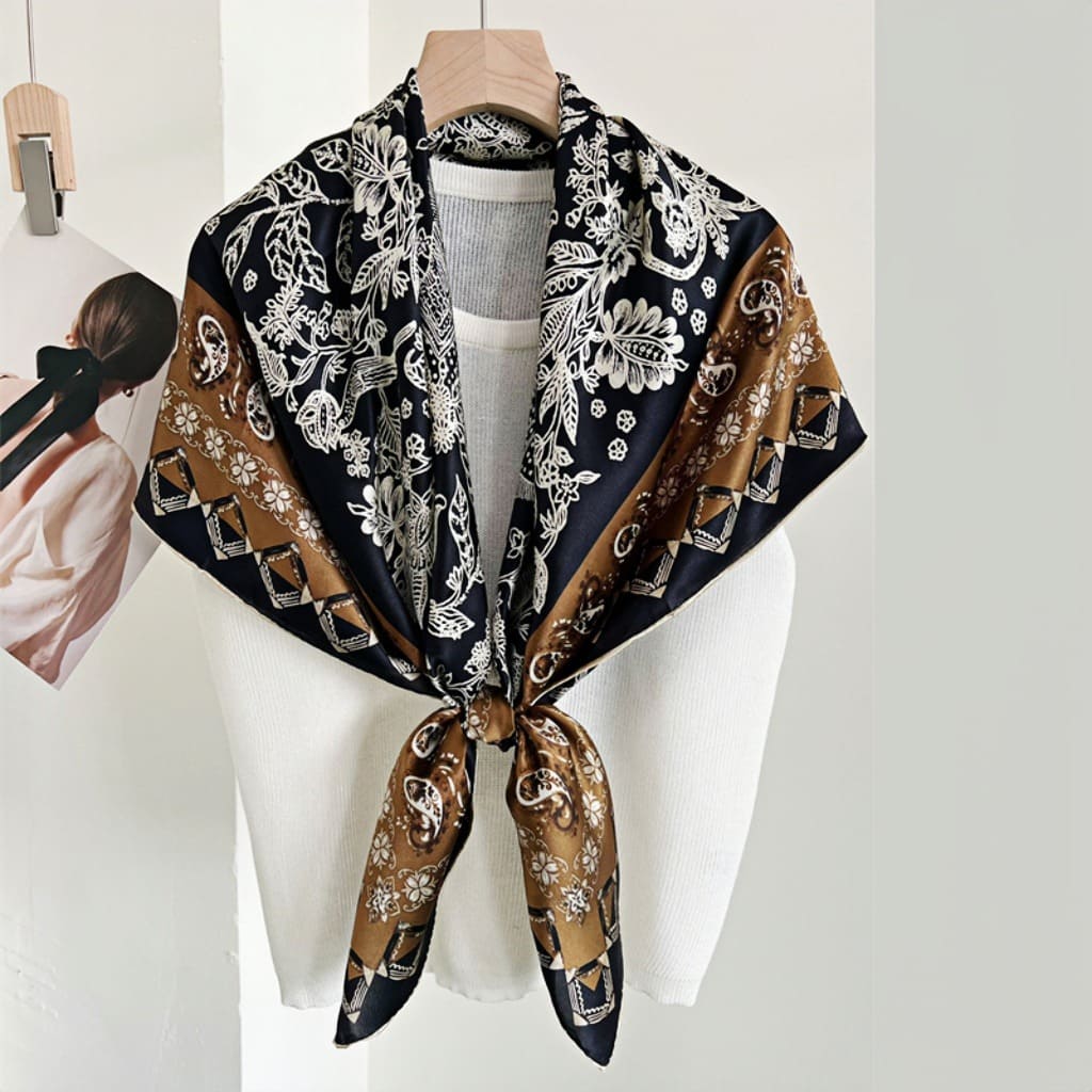 MaraSilk Pure Mulberry Silk Scarf - Square Crepe Satin MS497