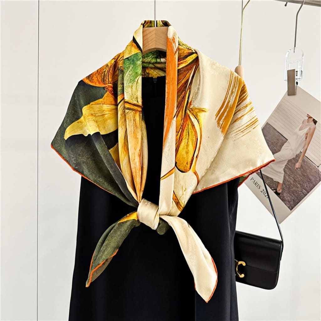 MaraSilk Pure Mulberry Silk Scarf - Square Crepe Satin MS498 41" x 41" MS49801