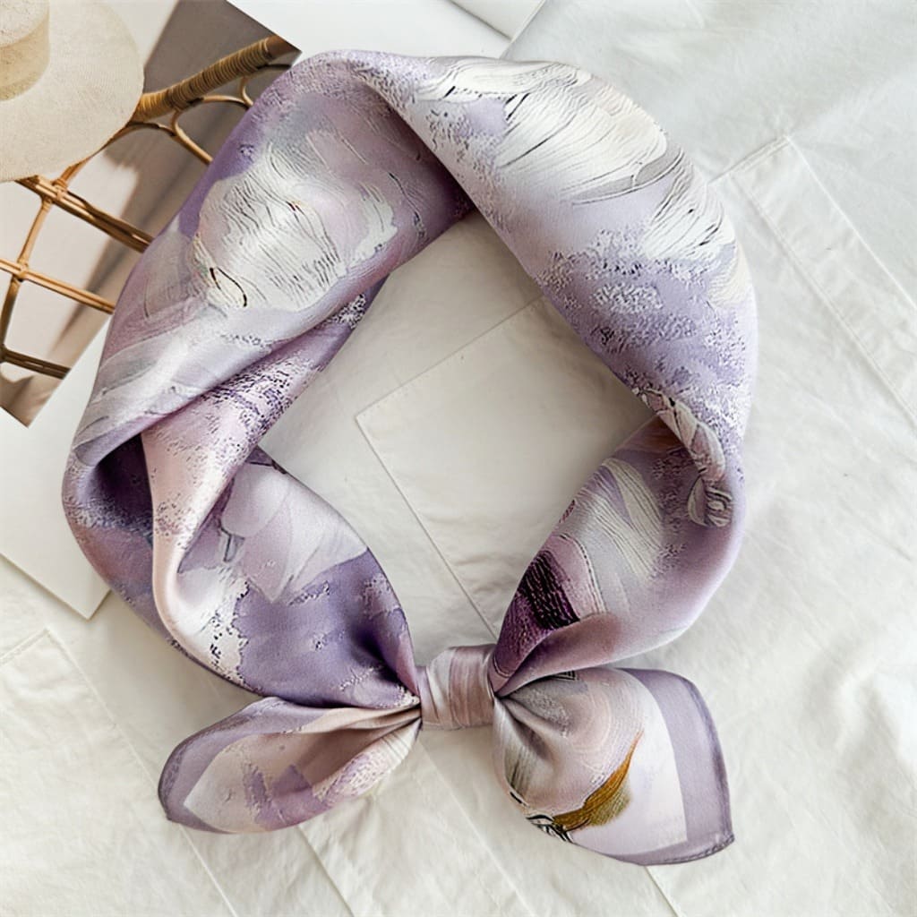 MaraSilk Pure Mulberry Silk Scarf Square Crepe Satin MS50-13