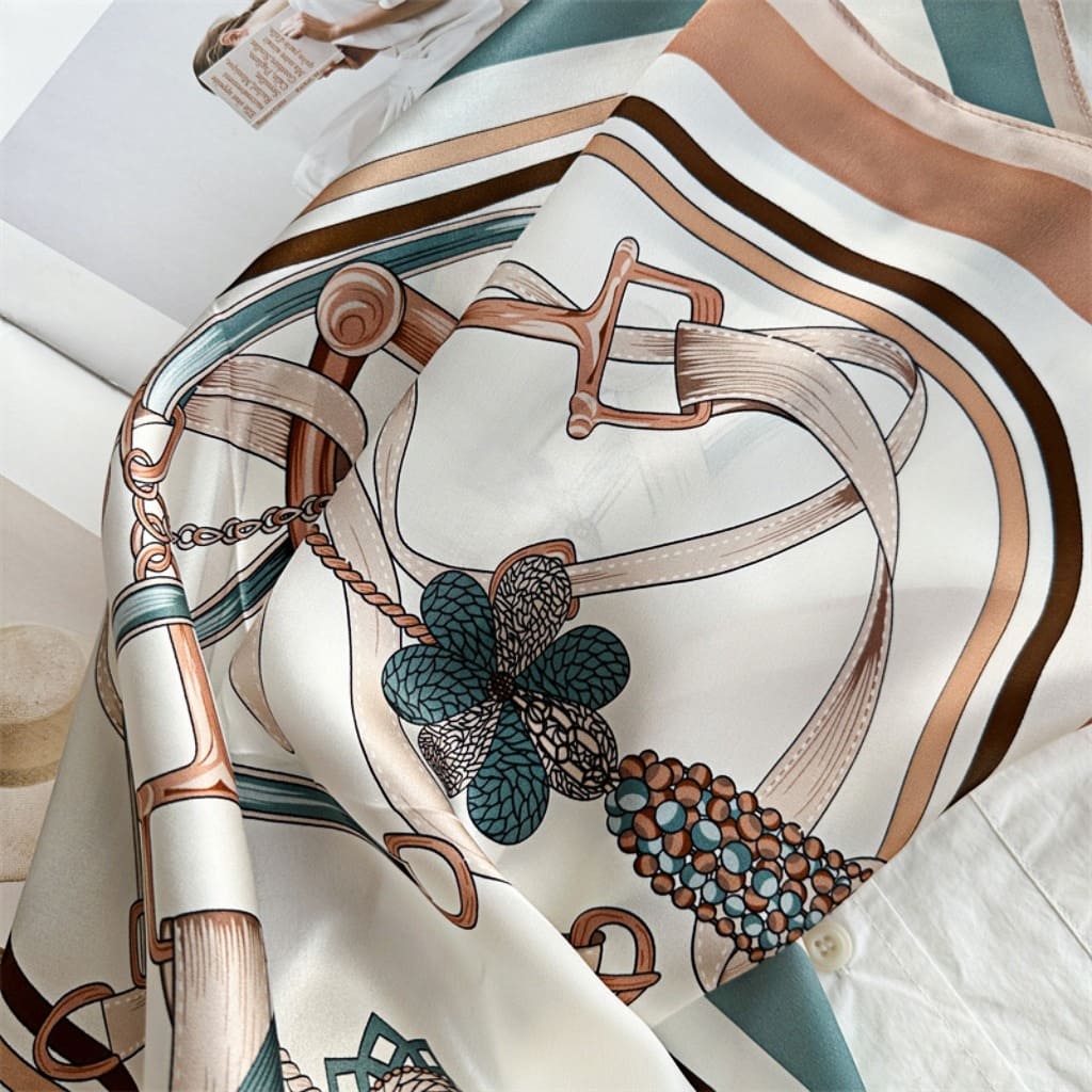 MaraSilk Pure Mulberry Silk Scarf Square Crepe Satin MS50-26