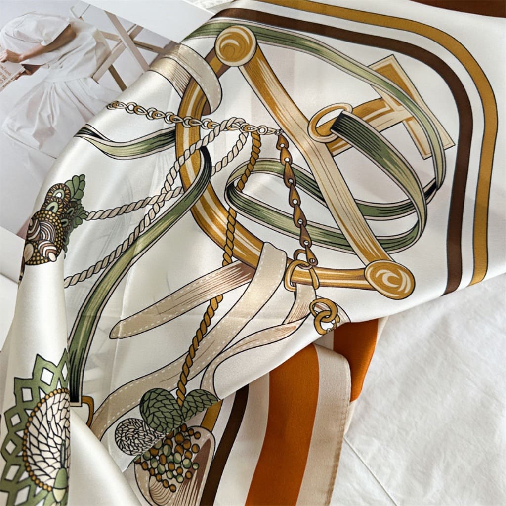 MaraSilk Pure Mulberry Silk Scarf Square Crepe Satin MS50-30