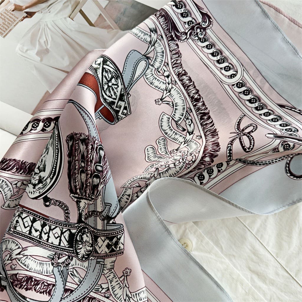 MaraSilk Pure Mulberry Silk Scarf Square Crepe Satin MS50-34