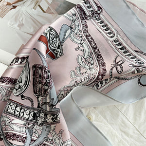 MaraSilk Pure Mulberry Silk Scarf Square Crepe Satin MS50-34