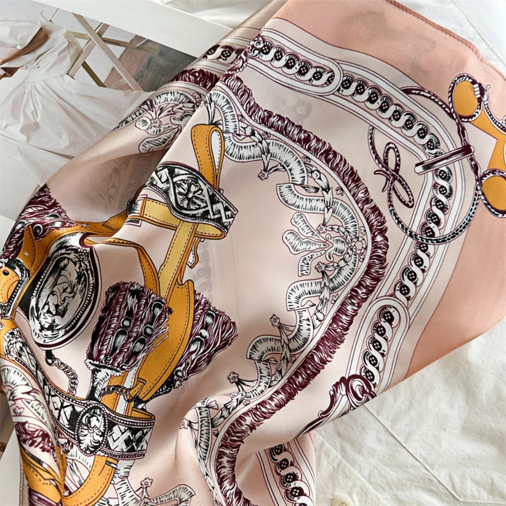 MaraSilk Pure Mulberry Silk Scarf Square Crepe Satin MS50-38