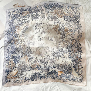 MaraSilk Pure Mulberry Silk Scarf Square Crepe Satin MS50-4