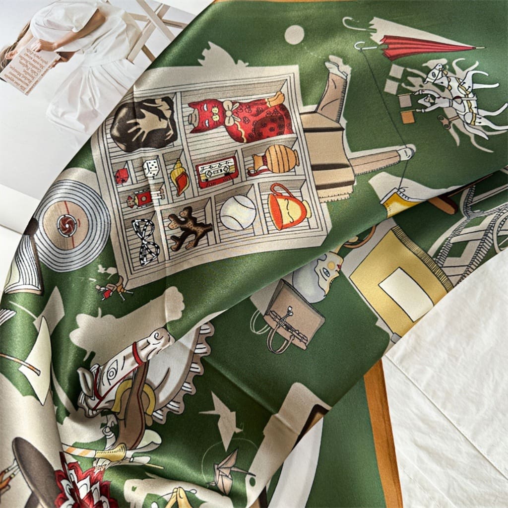 MaraSilk Pure Mulberry Silk Scarf Square Crepe Satin MS50-42